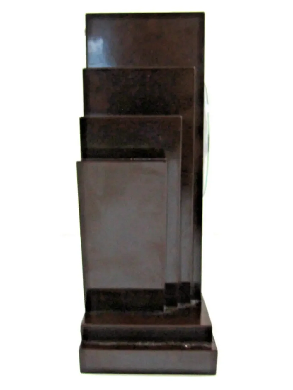 1930s Art Deco Swiss Made Brown Bakelite Desk Clock Golden Arrow Radio Products